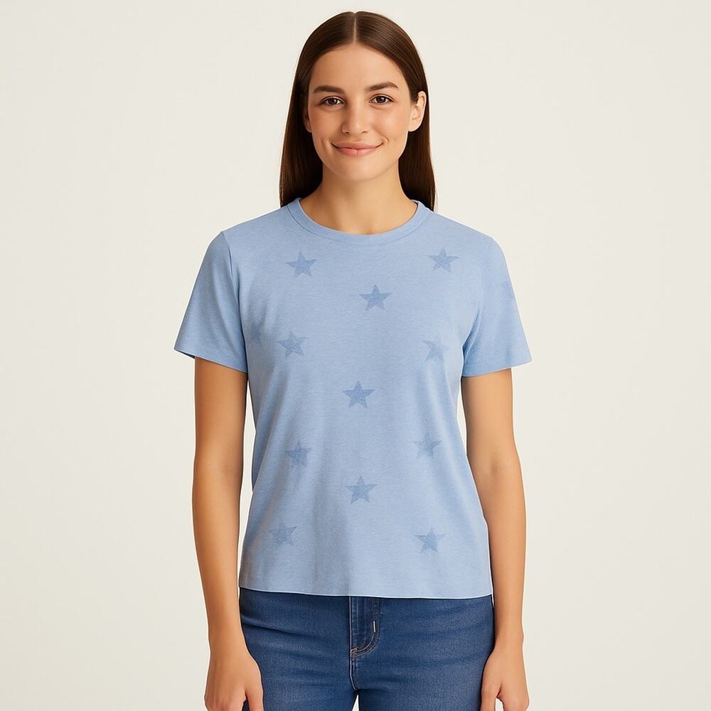 NWT Splendid Blue Star Print Cotton Short Sleeve Tee – Size Small